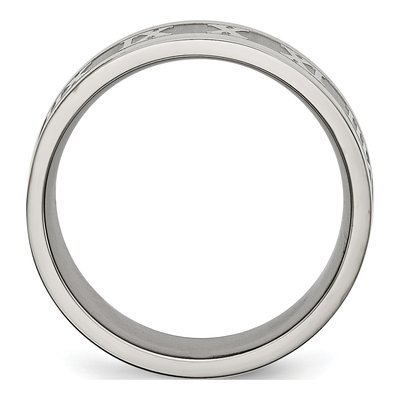 Titanium 8mm Roman Numeral Wedding Band – view 4