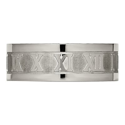 Titanium 8mm Roman Numeral Wedding Band – view 5