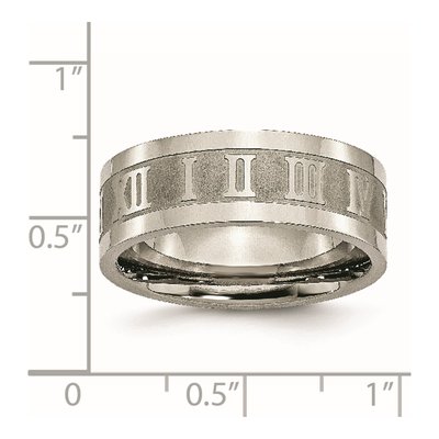 Titanium 8mm Roman Numeral Wedding Band – view 8