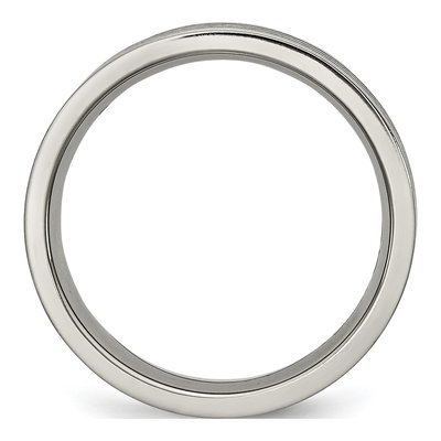 Titanium 6mm Black Enamel Striped Wedding Band – view 3