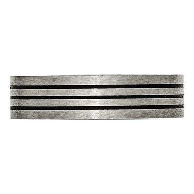 Titanium 6mm Black Enamel Striped Wedding Band – view 4