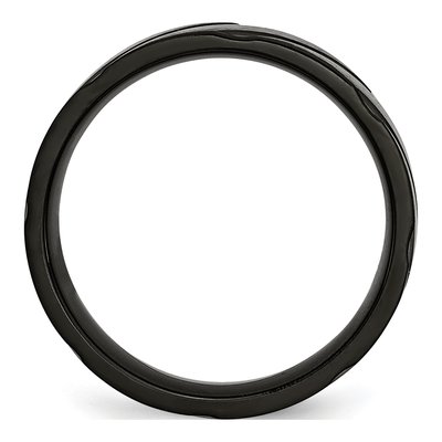 Black Titanium 6mm Swirl Wedding Band – view 4