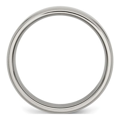 Titanium 7mm Ridged Edge Wedding Band – view 3