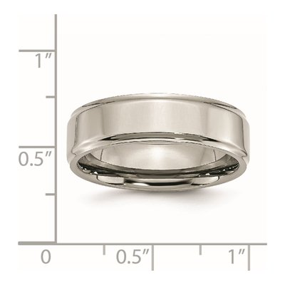 Titanium 7mm Ridged Edge Wedding Band – view 7