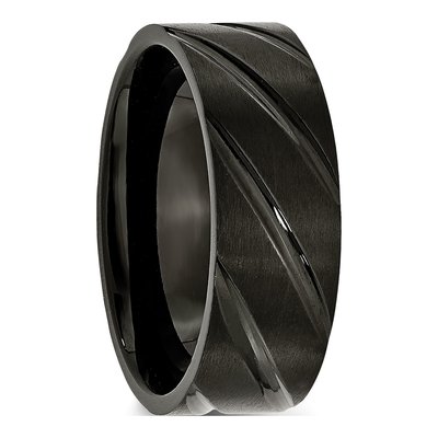 Black Titanium 8mm Swirl Wedding Band – view 6
