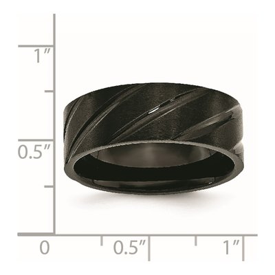 Black Titanium 8mm Swirl Wedding Band – view 8