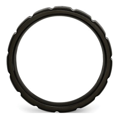 Black Titanium 6mm Notched Wedding Band – view 3