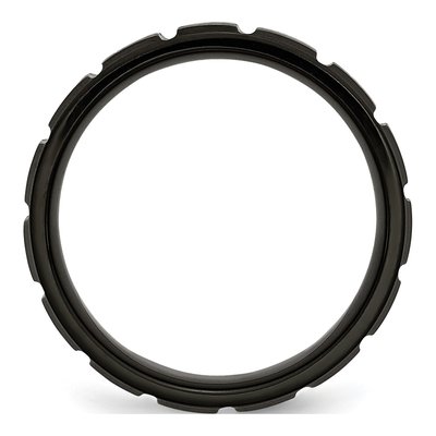 Black Titanium 8mm Notched Wedding Band – view 3