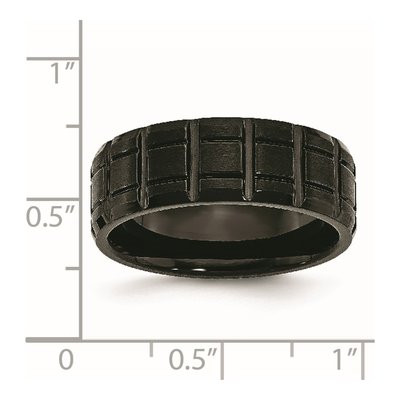 Black Titanium 8mm Notched Wedding Band – view 7