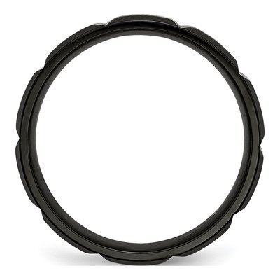 Black Titanium 6mm Grooved Wedding Band – view 3