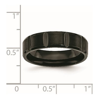 Black Titanium 6mm Grooved Wedding Band – view 7