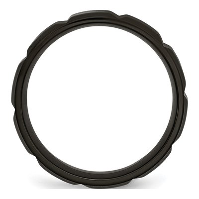 Black Titanium 8mm Grooved Wedding Band – view 3