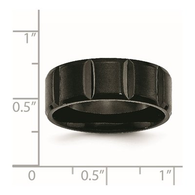 Black Titanium 8mm Grooved Wedding Band – view 7