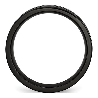 Titanium Black IP Grooved 6mm Wedding Band – view 3