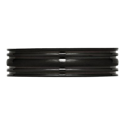 Titanium Black IP Grooved 6mm Wedding Band – view 4