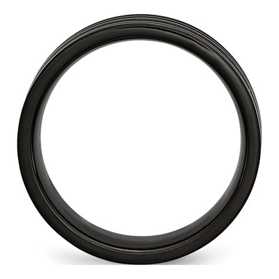 Black Titanium 8mm Grooved Wedding Band – view 3