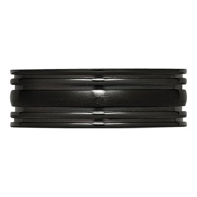 Black Titanium 8mm Grooved Wedding Band – view 4