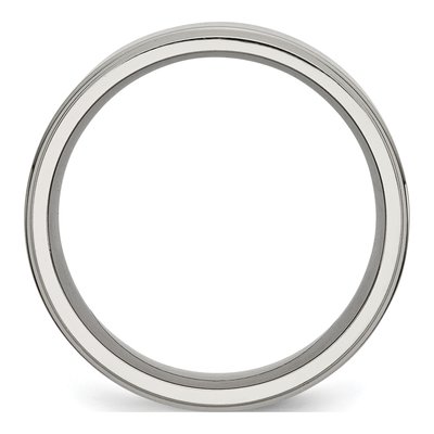 Titanium 8mm Ridged Edge Wedding Band – view 4