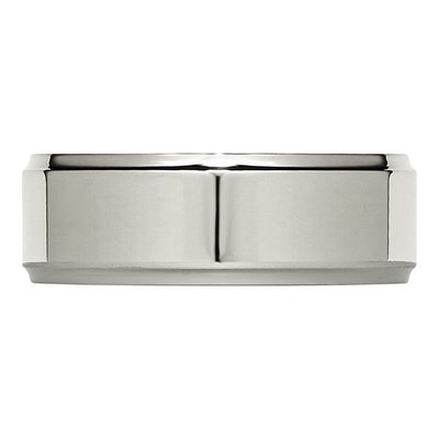 Titanium 8mm Ridged Edge Wedding Band – view 5