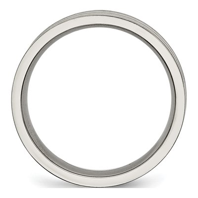 Titanium 6mm IP Grooved Wedding Band – view 4
