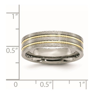 Titanium 6mm IP Grooved Wedding Band – view 8