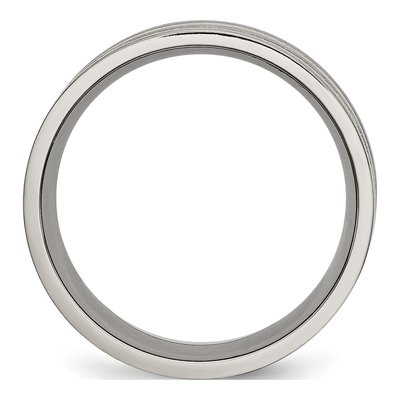 Titanium 8mm IP Grooved Wedding Band – view 4