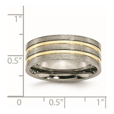 Titanium 8mm IP Grooved Wedding Band – view 8