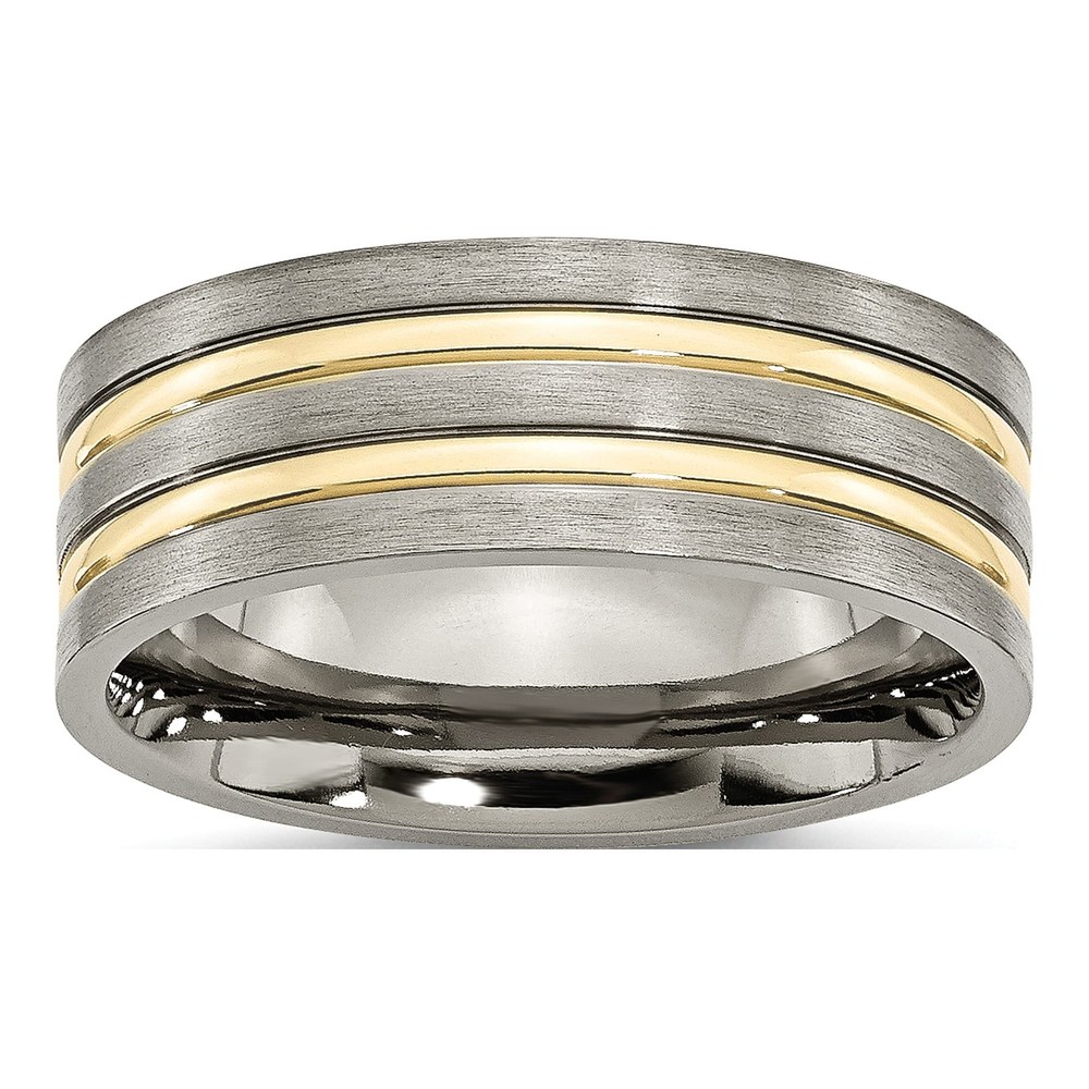 Titanium 8mm IP Grooved Wedding Band