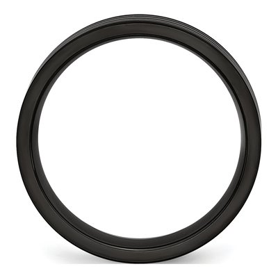 Black Titanium 6mm Grooved Comfort-Fit Wedding Band – view 4