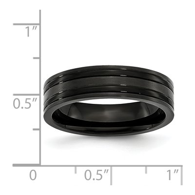 Black Titanium 6mm Grooved Comfort-Fit Wedding Band – view 8