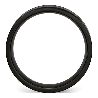 Black Titanium 8mm Grooved Comfort-Fit Wedding Band – view 4