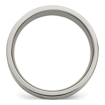 Titanium & Sterling Silver 8mm Flat Wedding Band – view 3