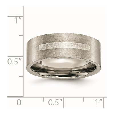 Titanium & Sterling Silver 8mm Flat Wedding Band – view 8