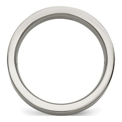 Titanium & Sterling Silver 6mm Flat Wedding Band – view 3