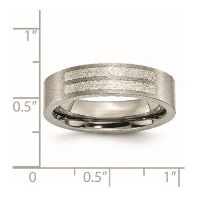 Titanium & Sterling Silver 6mm Flat Wedding Band – view 8