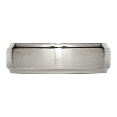 Titanium 7mm Ridged Edge Comfort-Fit Wedding Band – view 5