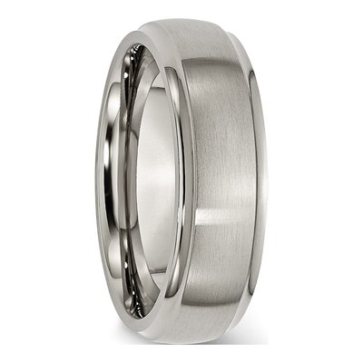 Titanium 7mm Ridged Edge Comfort-Fit Wedding Band – view 6