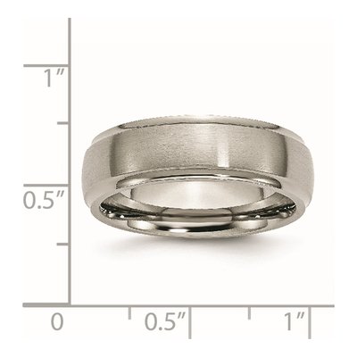 Titanium 7mm Ridged Edge Comfort-Fit Wedding Band – view 8