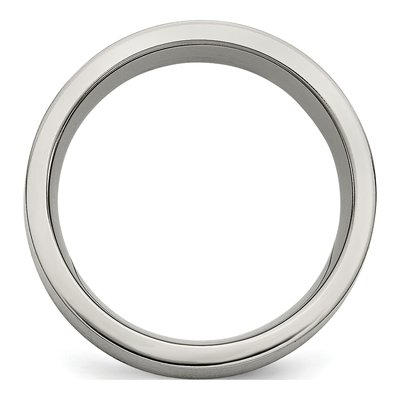 Titanium & Sterling Silver 8mm Flat Wedding Band – view 3
