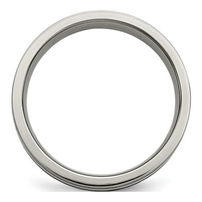 Titanium & Sterling Silver 6mm Grooved Wedding Band – view 3