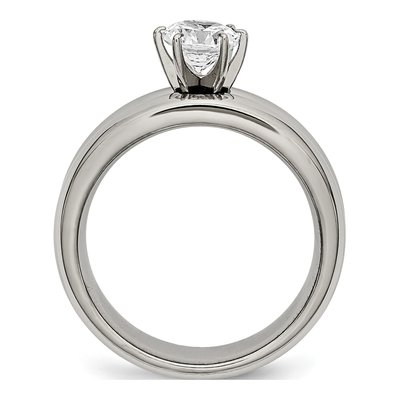 Titanium CZ Engagement Ring – view 4