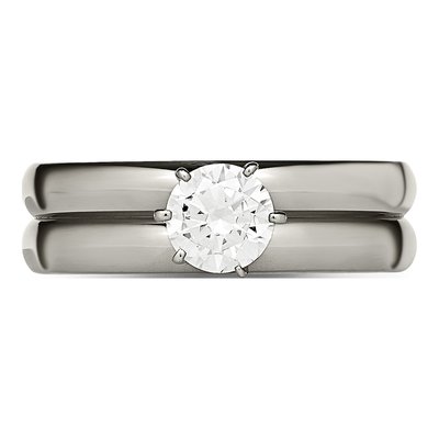 Titanium CZ Engagement Ring – view 6