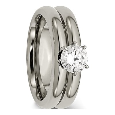 Titanium CZ Engagement Ring – view 7