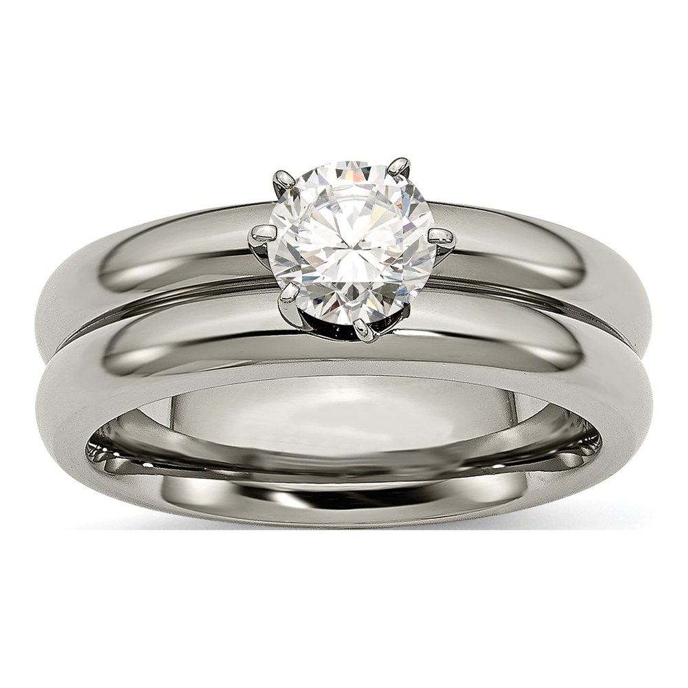 Titanium CZ Engagement Ring