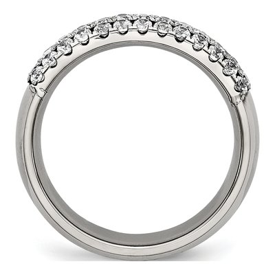 Titanium CZ Multi-Row Wedding Band – view 4