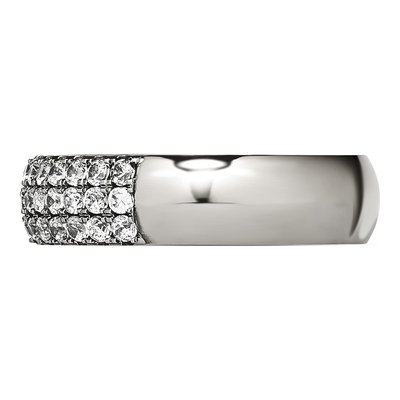 Titanium CZ Multi-Row Wedding Band – view 5