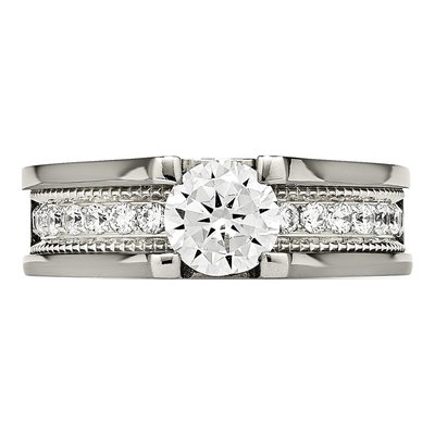 Titanium & Sterling Silver CZ Engagement Ring – view 6