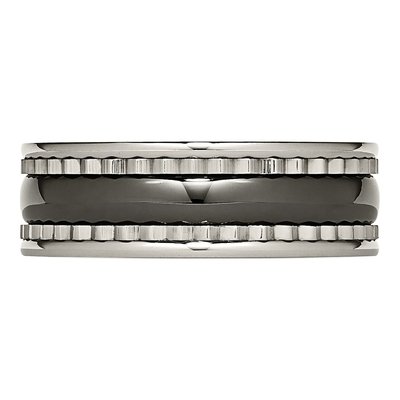Titanium 8mm Black Ceramic Wedding Band – view 4