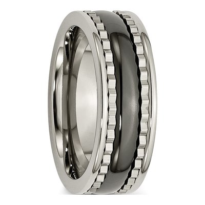 Titanium 8mm Black Ceramic Wedding Band – view 5