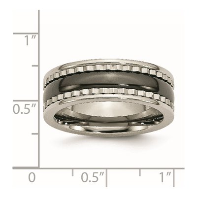 Titanium 8mm Black Ceramic Wedding Band – view 7
